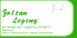 zoltan legeny business card